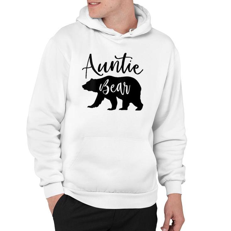 Womens Auntie Bear Mother's Day Gift V-Neck Hoodie