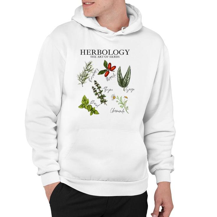 Womens Herbology The Art Of Herbs Thyme Rosemary Basil Chamomile V-Neck Hoodie