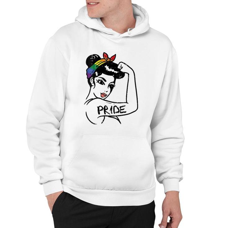 Womens Unbreakable Strong Woman Rainbow Gay Pride Lgbt Women Gift V-Neck Hoodie