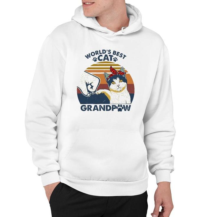 World's Best Cat Grandpaw Vintage Grandpa Cat Lover Hoodie