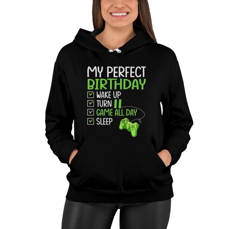 11Th Perfect Birthday Boys Gaming 11 Years Old Gifts Gamer Women Hoodie