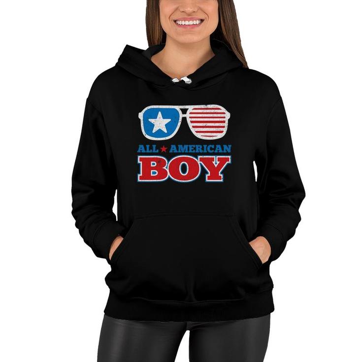 All American Boy Funny 4Th Of July Independence Day Gift Women Hoodie