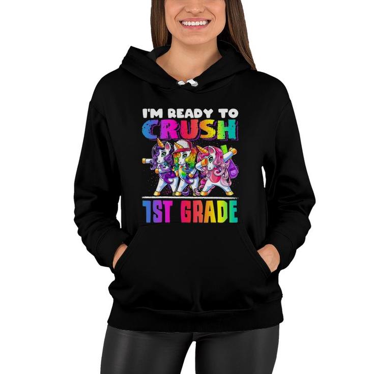 Crush 1St Grade Dabbing Unicorn Back To School Backpack Girl Women Hoodie