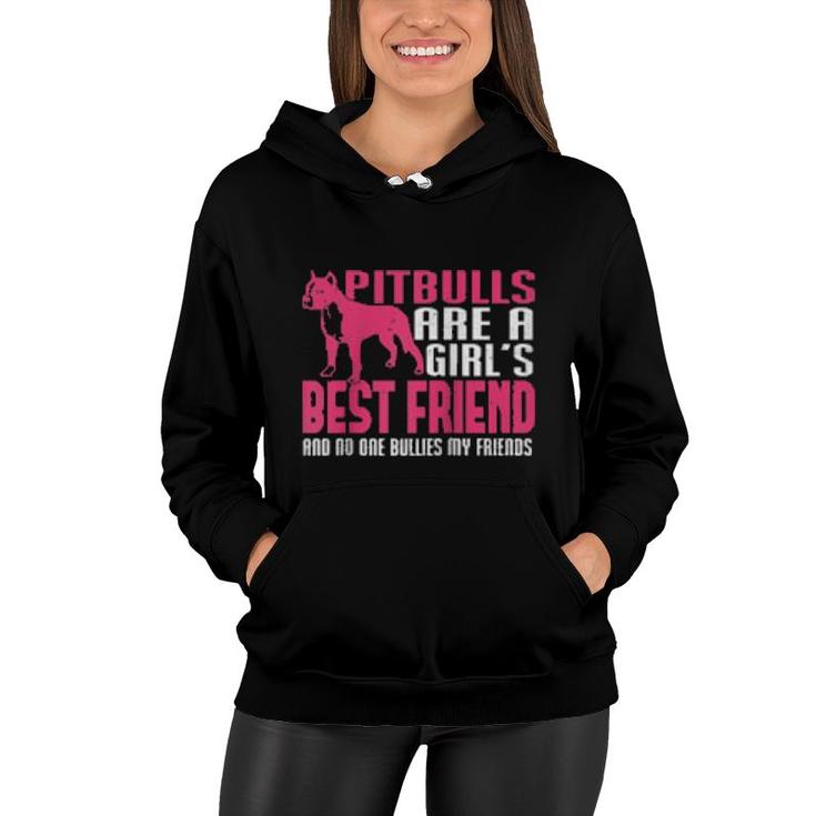 Distressed Pitbull Girls Best Friend No One Bullies Friends  Women Hoodie