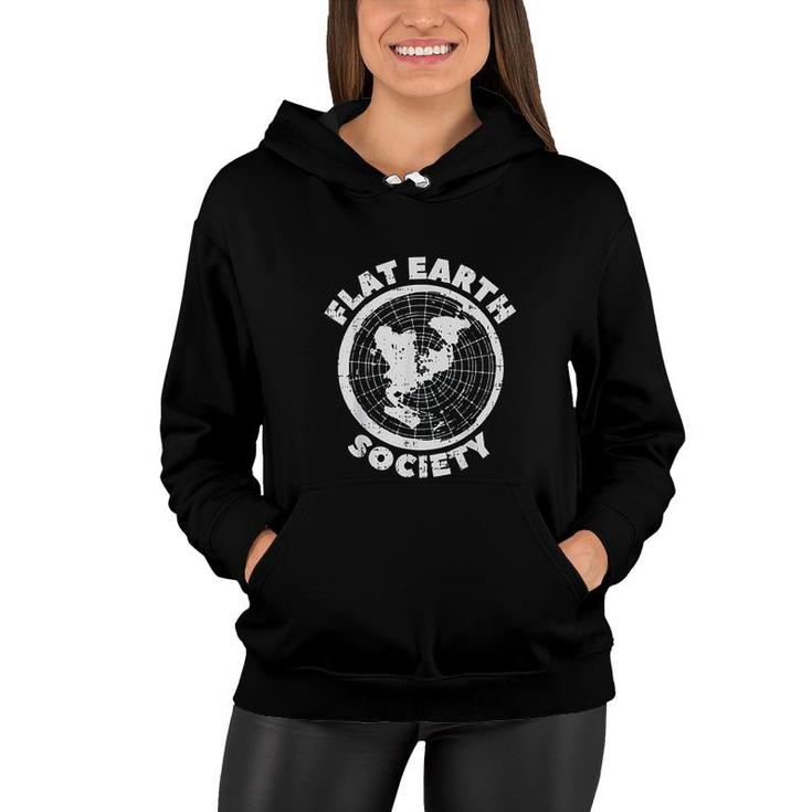 Flat Earth Society Funny Conspiracy Theory Earther Gift  Women Hoodie
