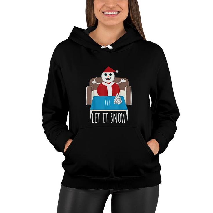 Funny Let It Snow Snowman Removed Ban Drug Reference Xmas  Women Hoodie