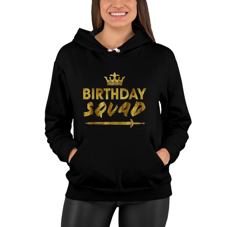 Happy Birthday Squad King Crown Sword Party Golden Cruise  Women Hoodie