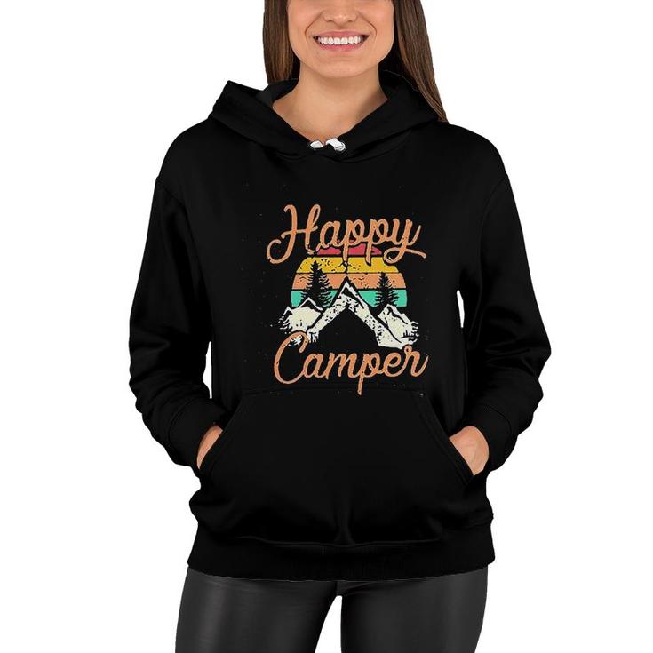 Happy Camper Funny Cute Graphic Letter Print Women Hoodie