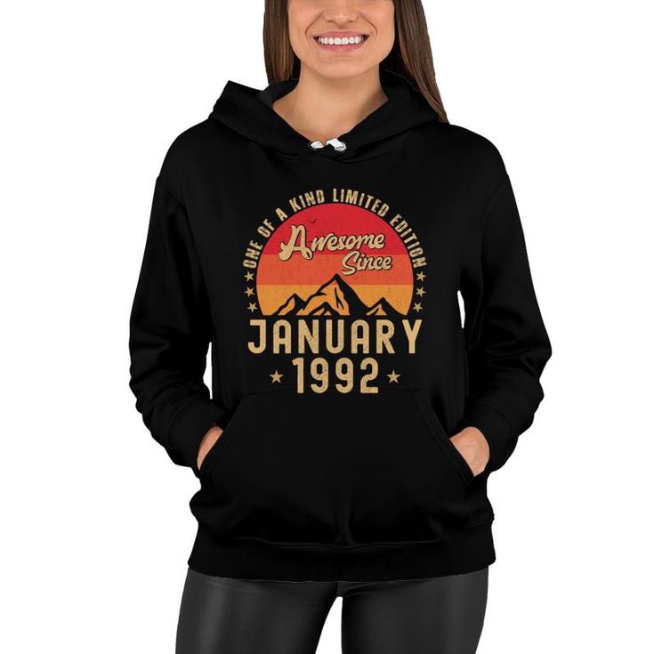 January 1992 Awesome Since Vintage Birthday  Women Hoodie