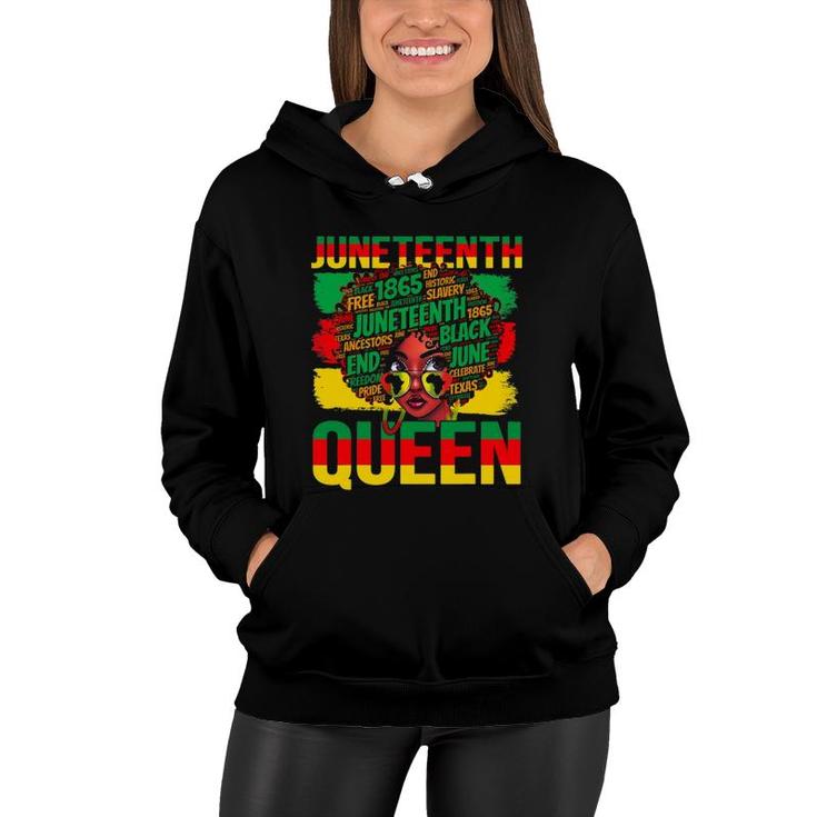 Juneteenth Queen Celebrating 1865 Afro Black History Kids Women Hoodie