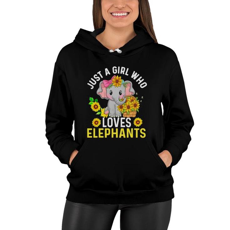 Just A Girl Who Loves Elephants And Sunflowers Lover Women Hoodie