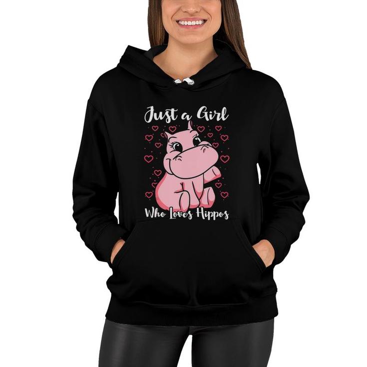 Just A Girl Who Loves Hippos Woman Cute  Women Hoodie