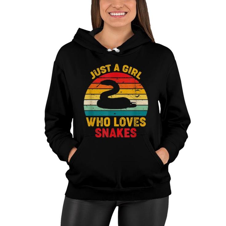 Just A Girl Who Loves Snakes Retro Sunset Snakes  Women Hoodie