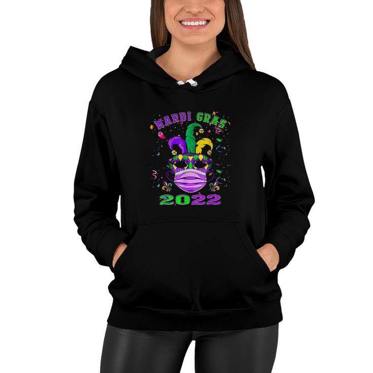 Mask And Face Mask Funny New Orleans Mardi Gras 2022 Women Hoodie