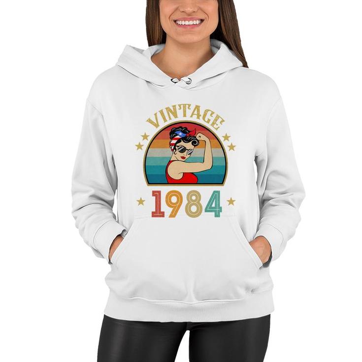 38Th Birthday Gift 38 Years Old For Women Retro Vintage 1984   Women Hoodie