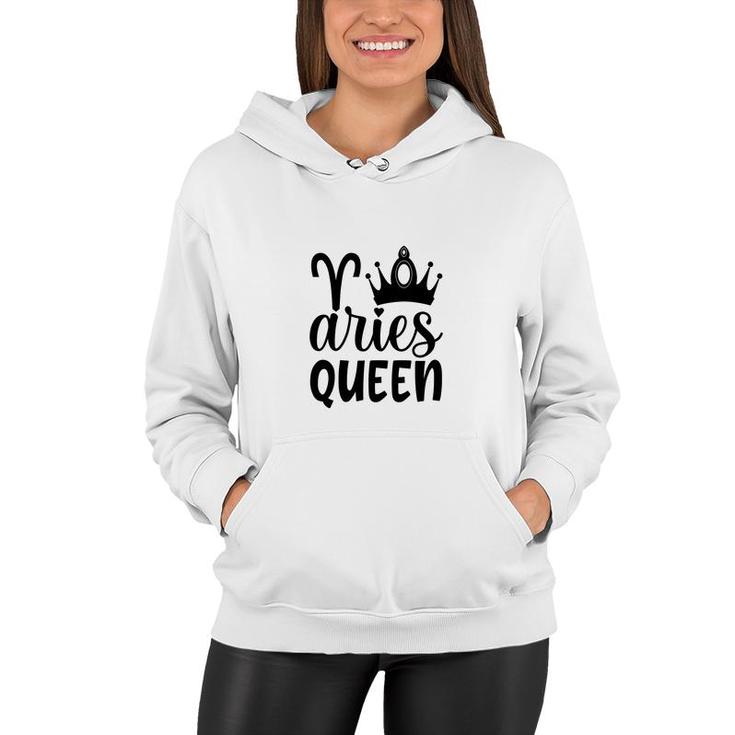 Aries Girl Black Crown For Cool Queen Black Art Birthday Gift Women Hoodie