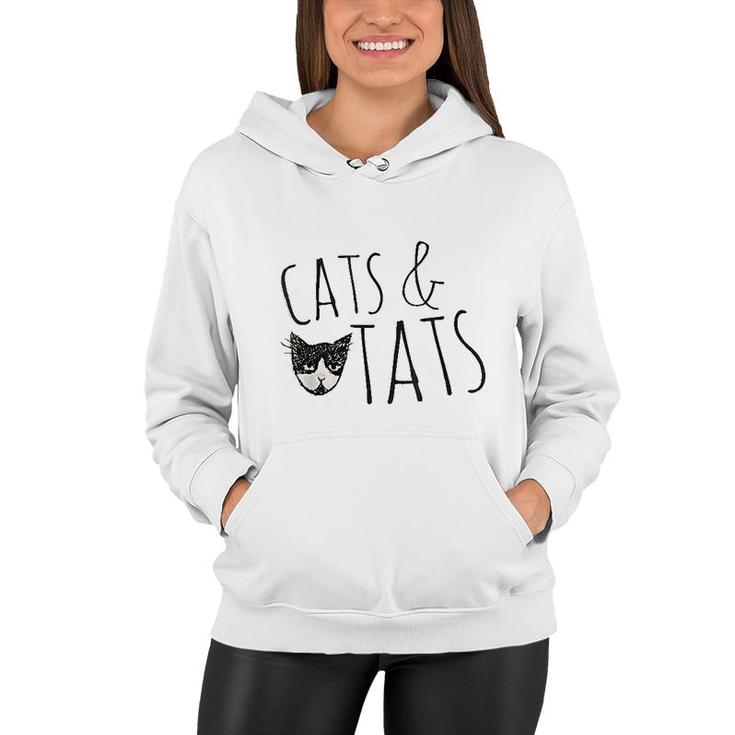 Cats And Cat Tattoo Lover  Cats Tats Women Hoodie