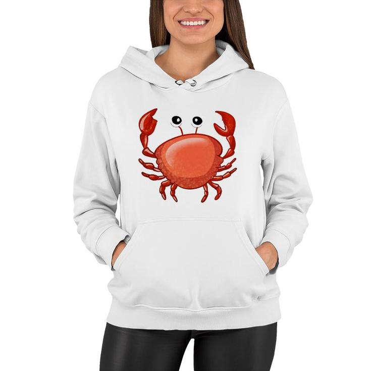 Cute Crab For Kids Ocean Animal Sea Creature Funny Crabs Women Hoodie