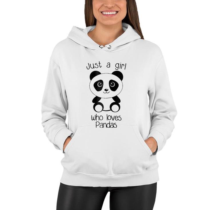 Cute Just A Girl Who Loves Pandas Gift Girls Women Hoodie