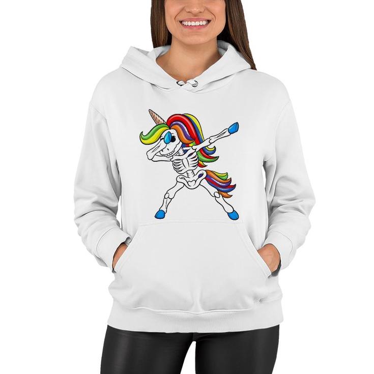 Dabbing Skeleton Unicorn  Kids Girls Halloween Gift Dab Women Hoodie