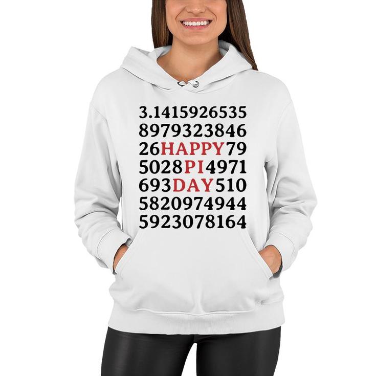 Funny Design Happy Pi Day Covered By Pi Number Women Hoodie