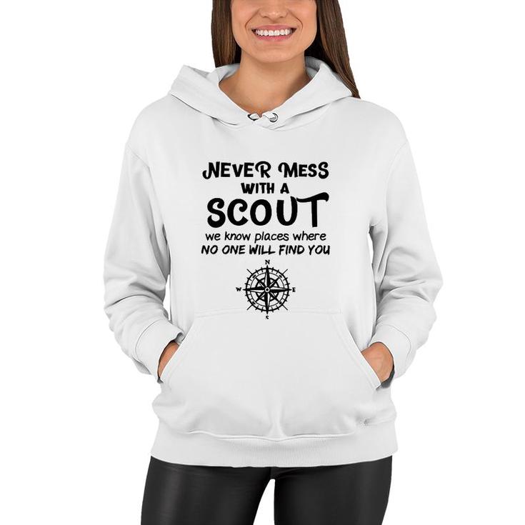 Funny Scout Boy Gift Never Mess With A Scout Women Hoodie