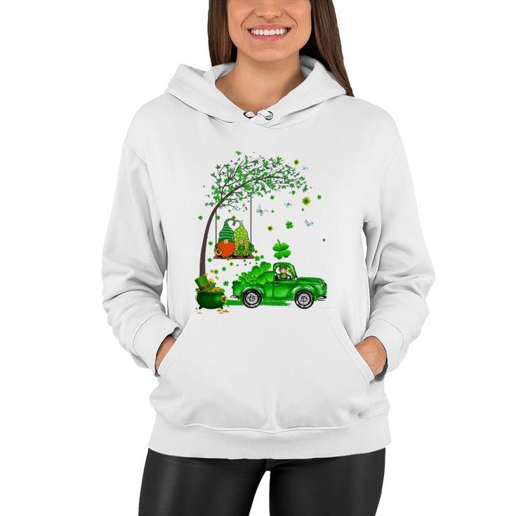 Funny Tractor Gnome Happy St Patrick's Day Men Women Kids Women Hoodie