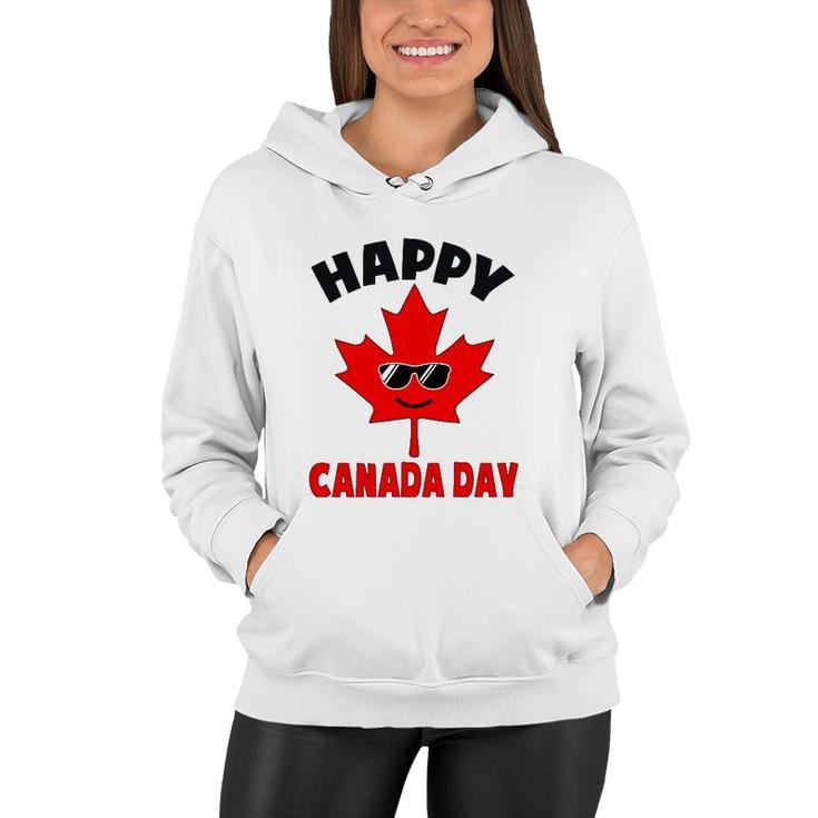 Happy Canada Day Funny Maple Leaf Canada Day Kids Toddler Women Hoodie