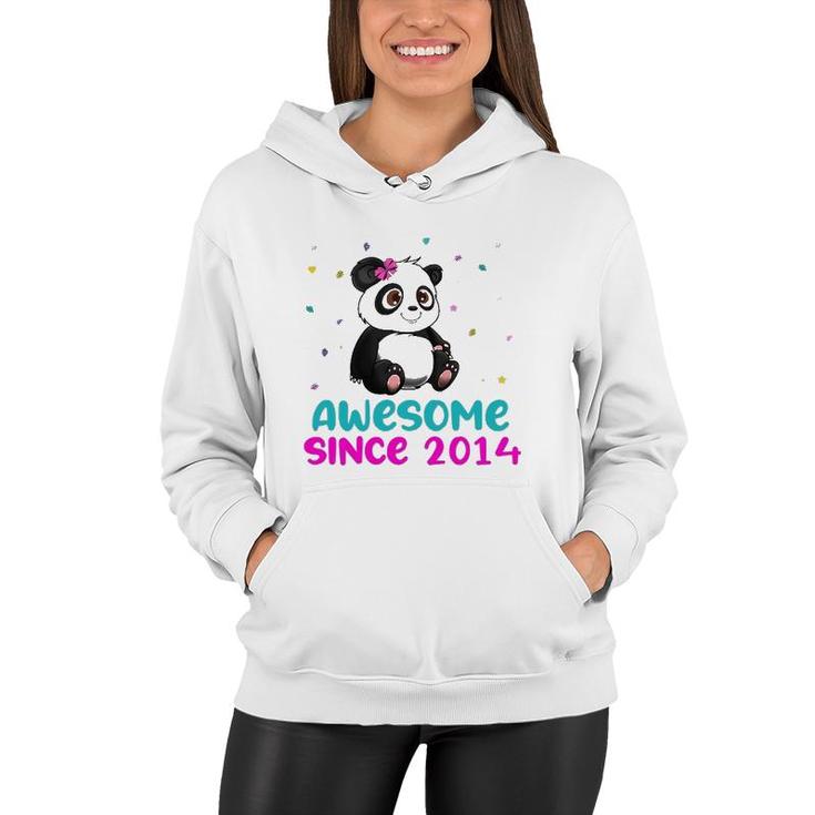 Panda Bear Girl Birthday Gift Love Awesome Since 2014 Ver2 Women Hoodie