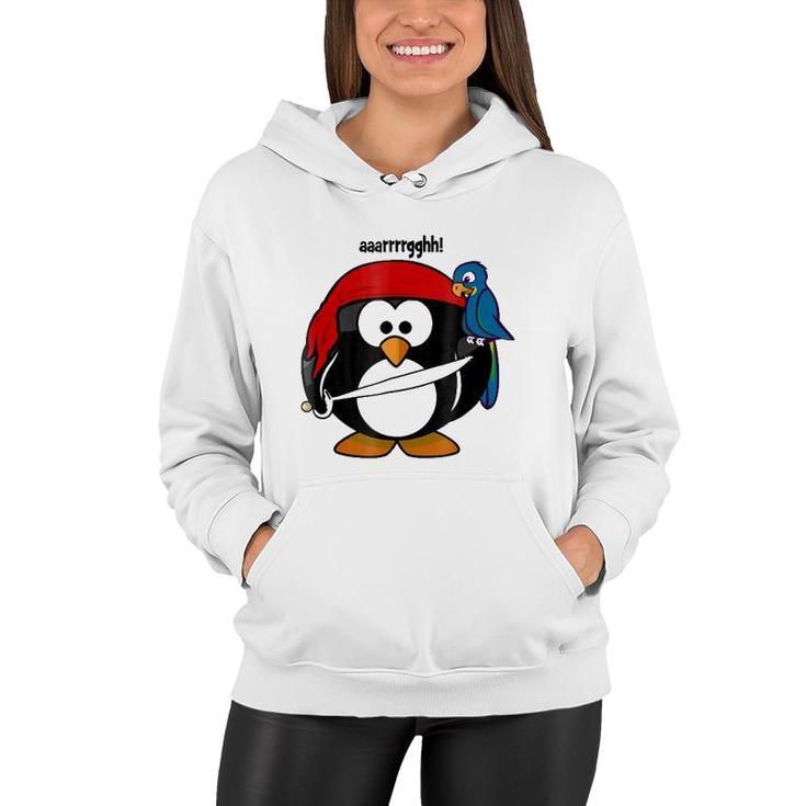Penguin Pirate With A Parrot - Kids Or Adults Women Hoodie