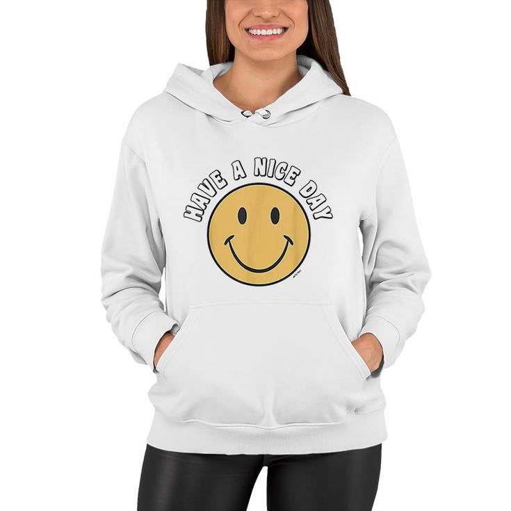 Retro Kid Adult Puck Smile Face Have A Nice Day Smile Happy Face Women Hoodie