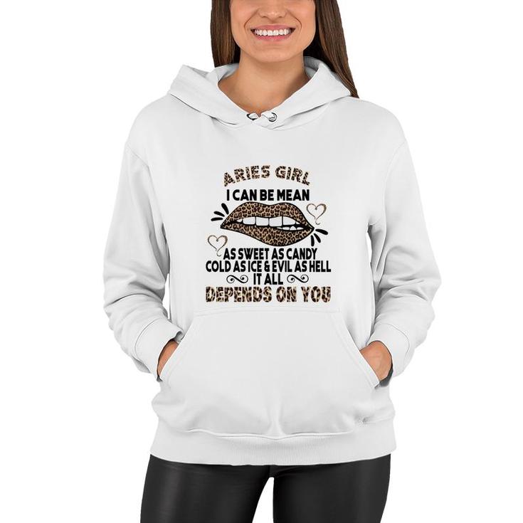 Sweet As Candy Cold As Ice Aries Leopard Aries Girls Birthday Gift Women Hoodie