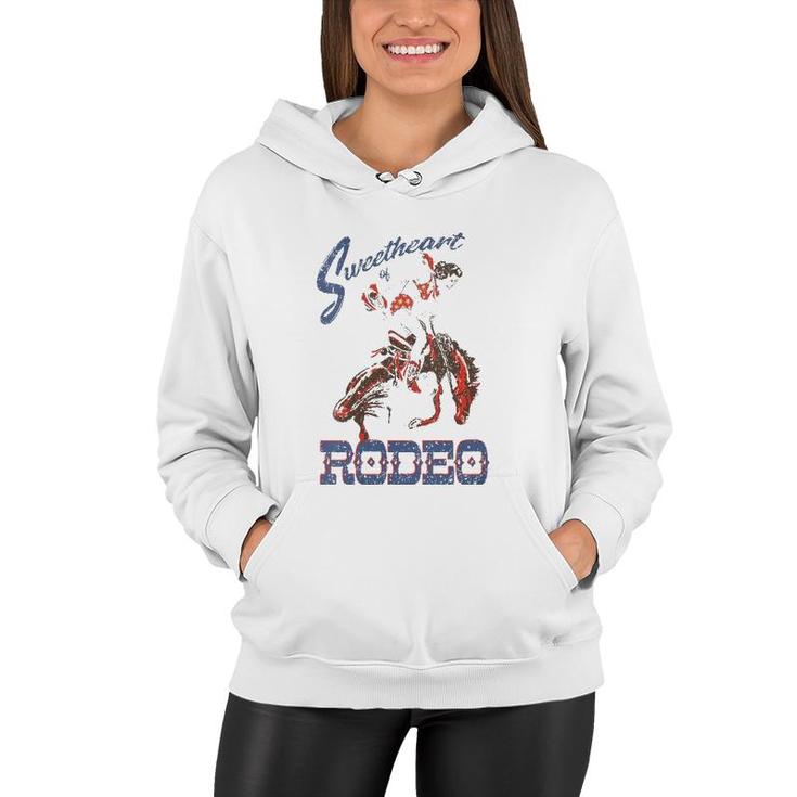 Sweetheart Of The Rodeo Western Cowboy Cowgirl Vintage Cute V-Neck Women Hoodie