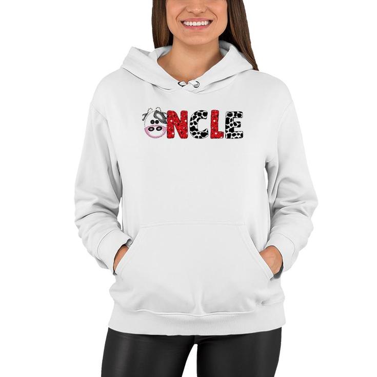 Uncle Of The Birthday For Boy Cow Farm Birthday Cow Women Hoodie