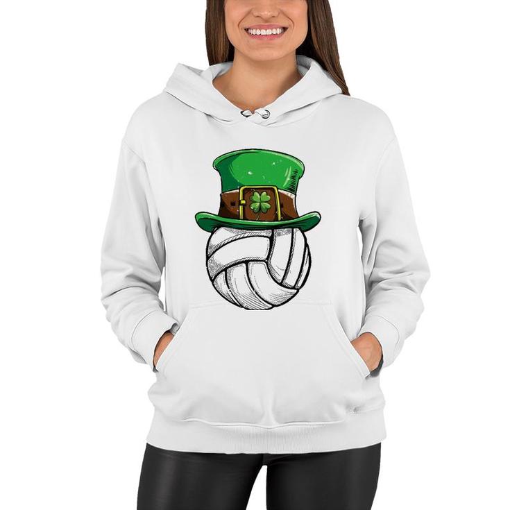 Volleyball St Patrick's Day Girls Boys Ball Leprechaun Gifts Women Hoodie