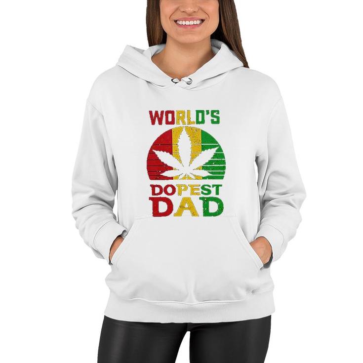 Weed Three Color Worlds Dopest Dad  Funny Leaf Fashion For Men Women Women Hoodie