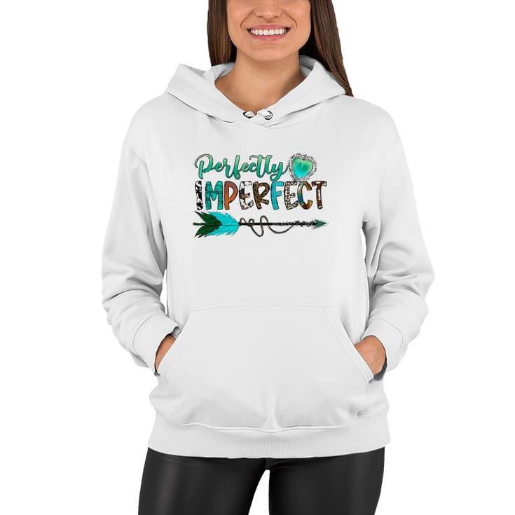 Western Texas Cowgirl Perfectly Turquoise Leopard Imperfect Meditation Women Hoodie