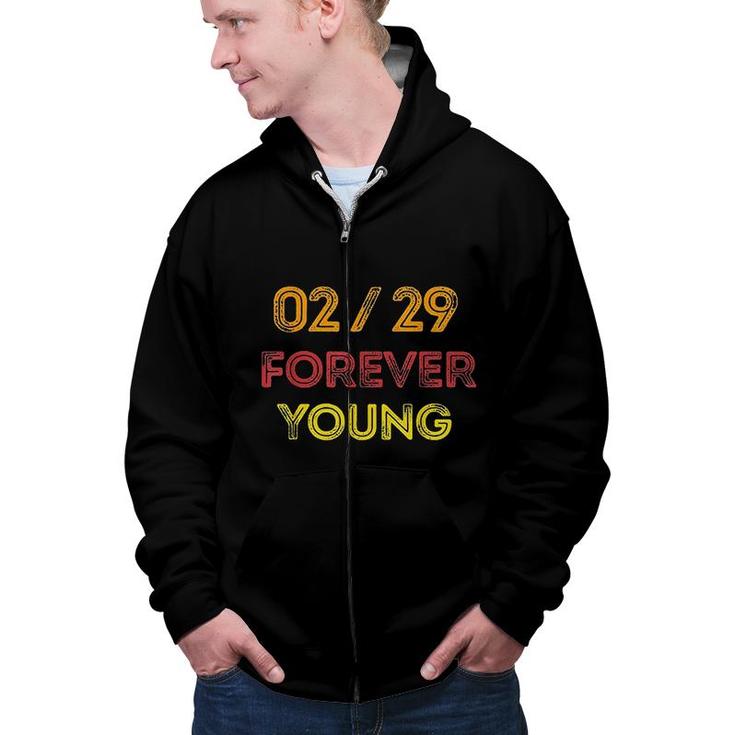 Leap Year Birthday Gift Vintage 02 29 February Leap Year Day  Zip Up Hoodie