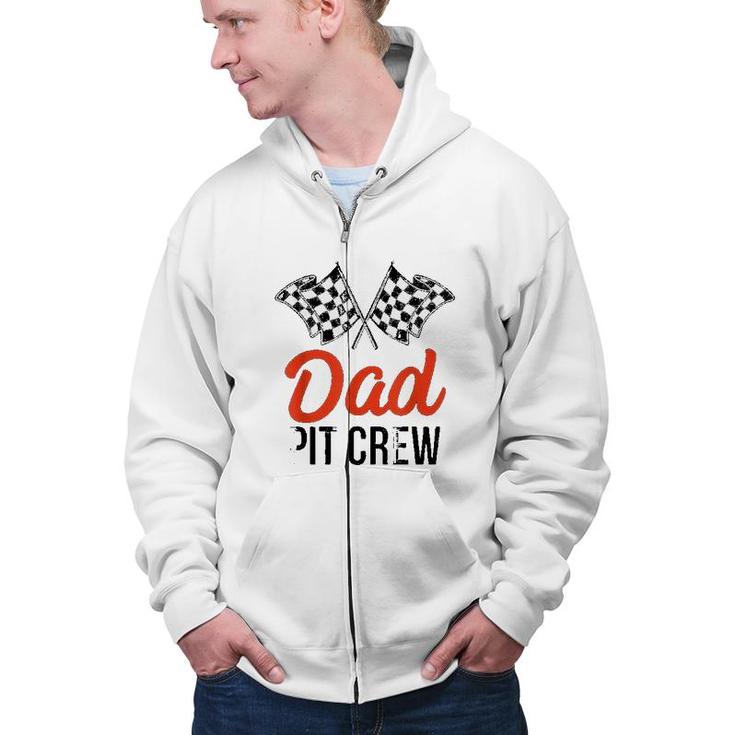Mens Dad Pit Crew Funny Hosting Car Race Birthday Party  Zip Up Hoodie
