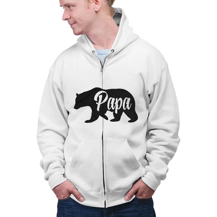  Papa Bear Funny Gifts For Birthday Zip Up Hoodie