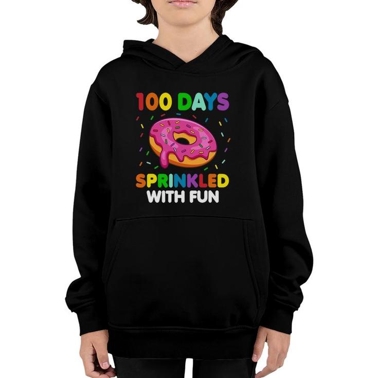 100 Days Of School Sprinkled With Fun Donut Teacher Student Youth Hoodie