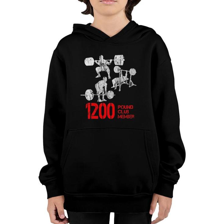 1200 Pound Club Member Fitness Youth Hoodie