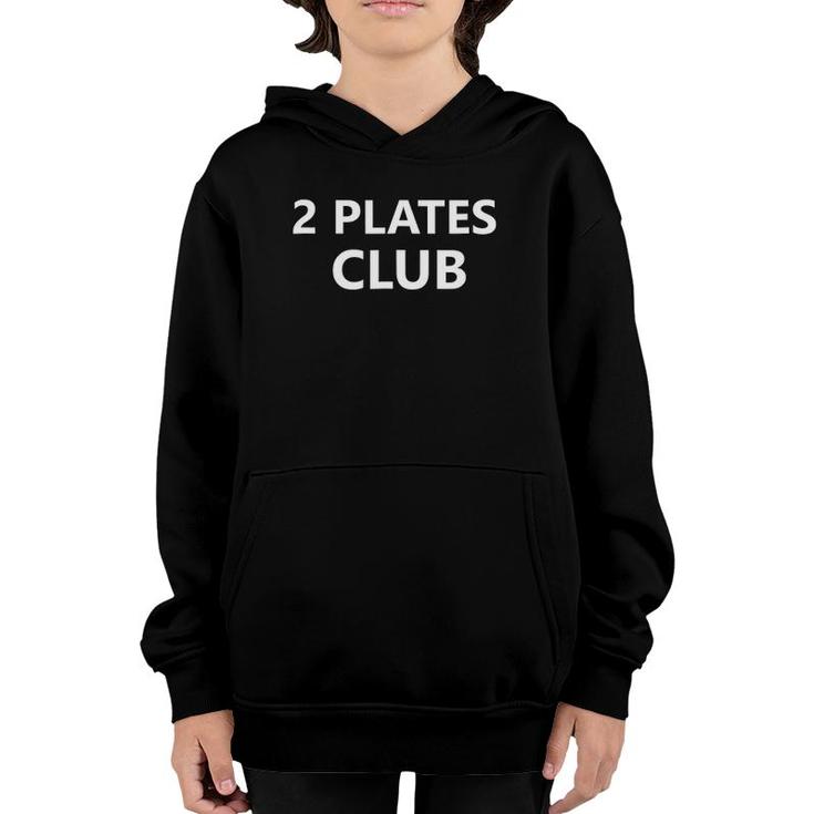 2 Plates Club Powerlifting  225Lbs Squat Bench Deadlift Youth Hoodie
