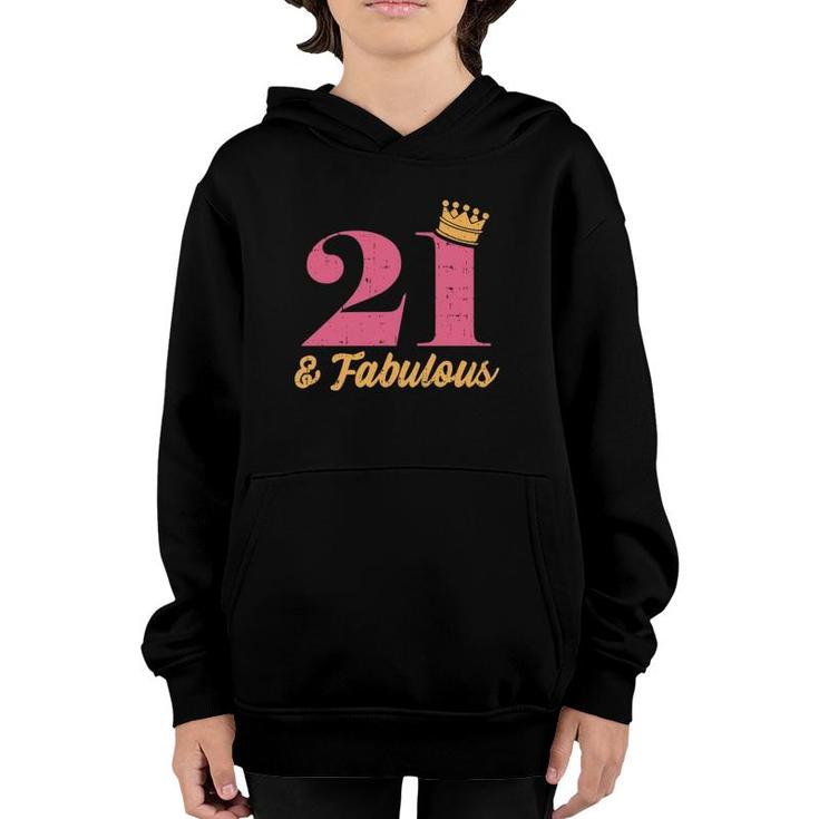21 And Fabulous 21St Birthday Party Born 2000 Gift Women  Youth Hoodie