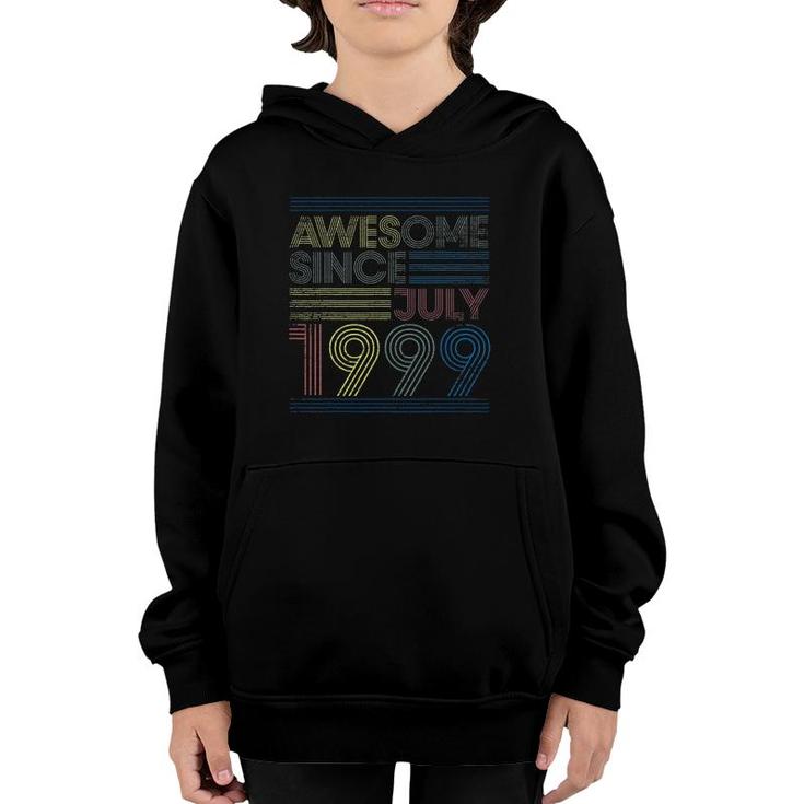 22Nd Birthday Gifts Vintage - Awesome Since July 1999 Ver2 Youth Hoodie