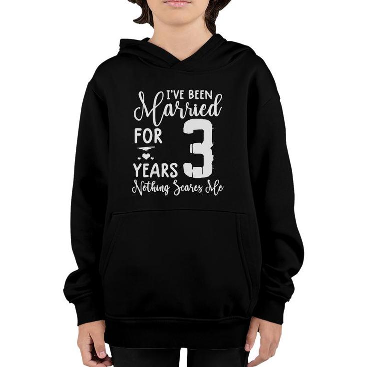 3 Years Married Funny Couple 3Rd Anniversary Tee Youth Hoodie