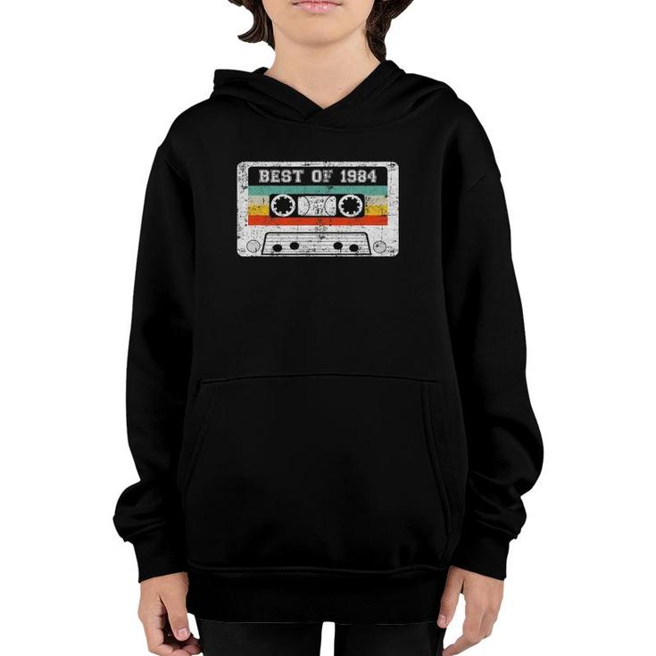 38Th Birthday Gifts Vintage Best Of 1984 Retro Cassette Youth Hoodie