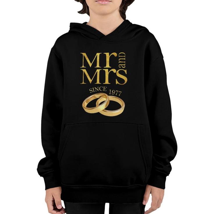 44Th Wedding Anniversary Gift Mr & Mrs Since 1977 Couple Youth Hoodie