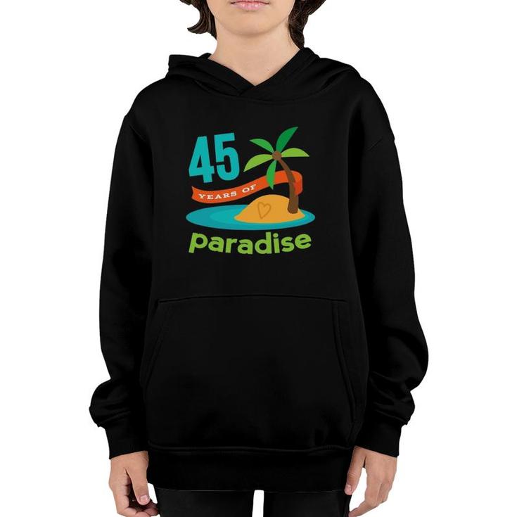 45Th Anniversary Couples Tropical Hawaiian Party Youth Hoodie