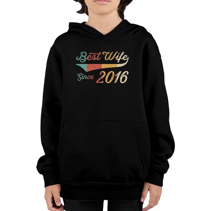 5 Year Wedding Anniversary Gift Her Best Wife Since 2016 Ver2 Youth Hoodie